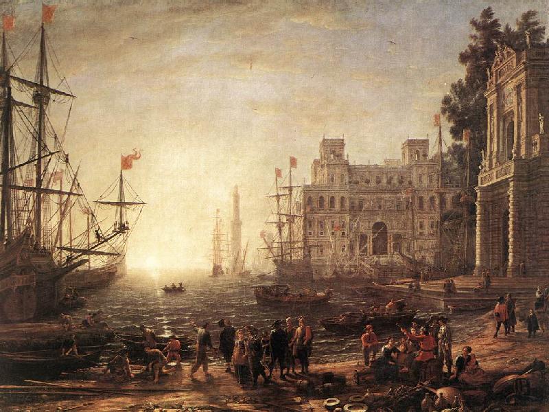 Port Scene with the Villa Medici dfg, Claude Lorrain